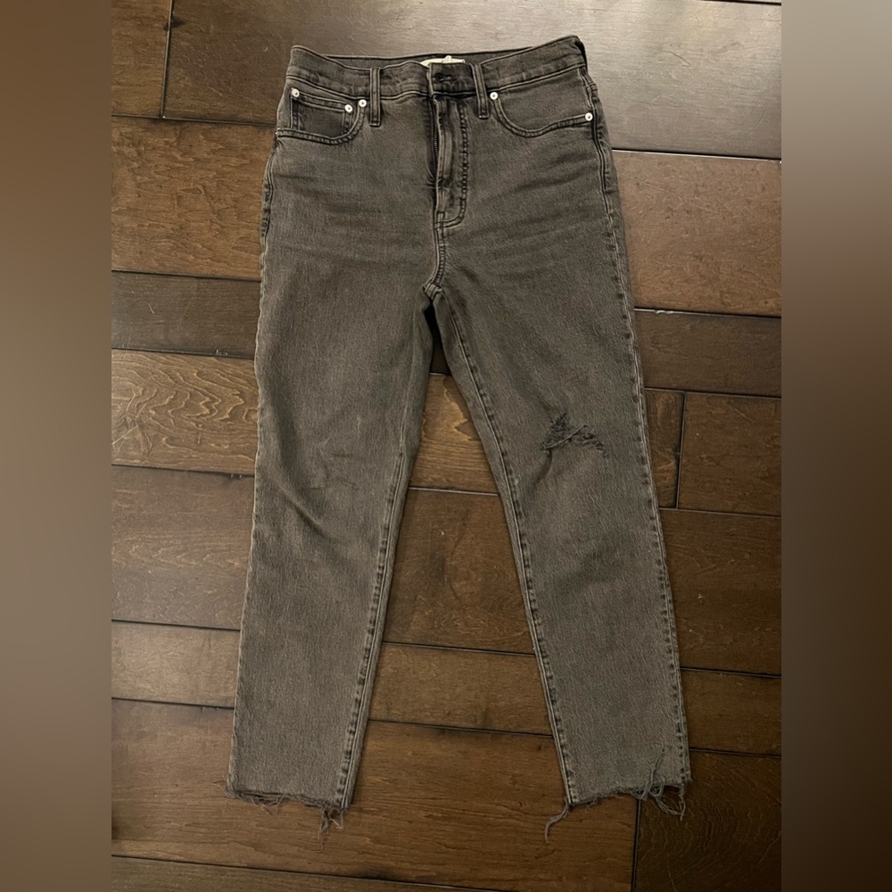 Madewell Distressed Gray Denim Jeans